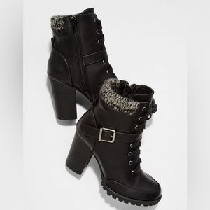 Black Sweater Cuff Booties